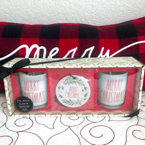 Rae Dunn Merry Christmas Candle Set
